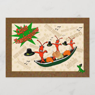 Convites Dançando lagostas Peregrinos Cajun Ação de Gra