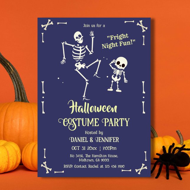 Convites Dançante Esqueleto Fantasia de Halloween Festa de  (Criador carregado)