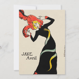 Convites Dançarina Art Nouveau Jane Avril por Toulouse Laut