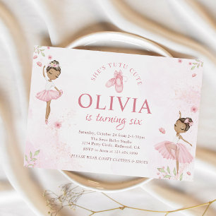 Convites Dançarina Ballerina, Balé rosa-tutu-branca, Aniver