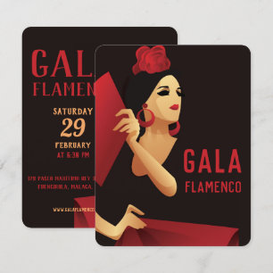Convites Dançarina de flamenco espanhola com ventilador pr