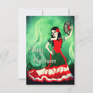 Convites dançarina espanhola feliz de halloween