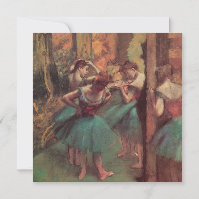 Convites Dançarinos, rosa e verde por Edgar Degas (Frente)