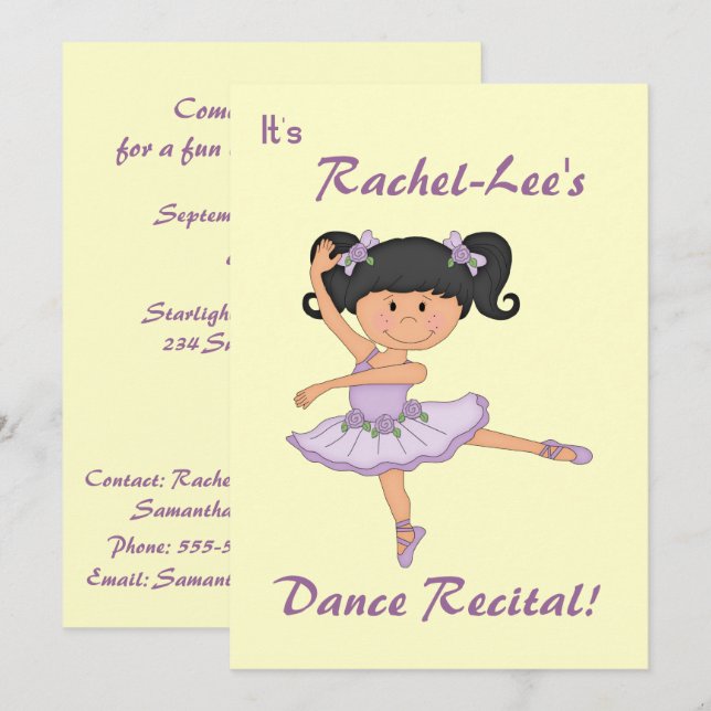 Convites Dance Considerando-Ballerina (Frente/Verso)