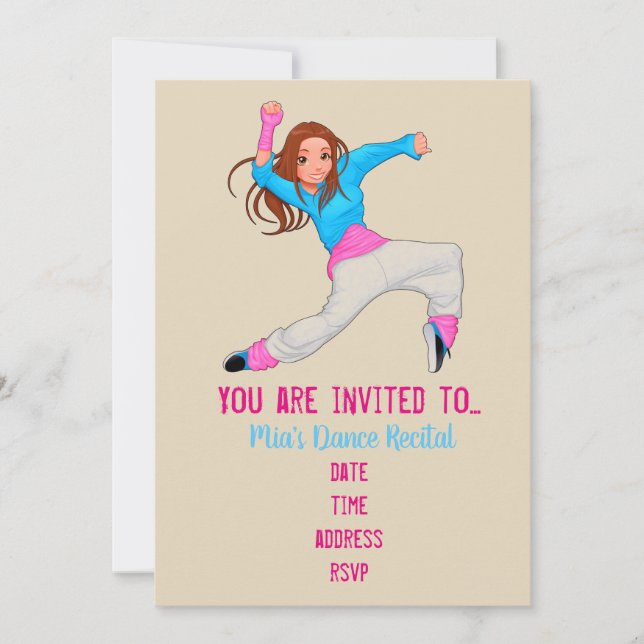 Convites Dance hip hop dança moderna (Frente)