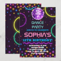 Dance Party Birthday Glow Rainbow Disco Ball