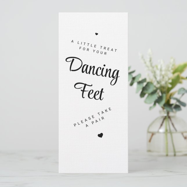 Convites Dancing Feet Sign Wedding Flip Flops Invitation (Em pé/Frente)