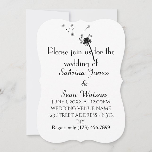 Convites Dandelion (Frente)