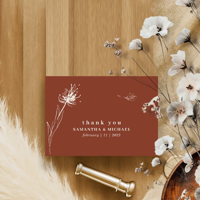Convites Dandelion de terracota obrigado casamento (Criador carregado)