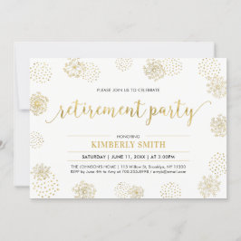 Convites Dandelion Dourado | Festa de Aposentadoria Moderna