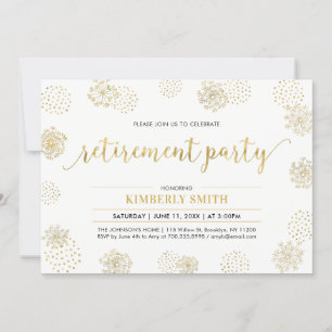 Convites Dandelion Dourado  Na moda Modern Retirement Party