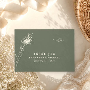 Convites Dandelion sage verde obrigado casamento personaliz