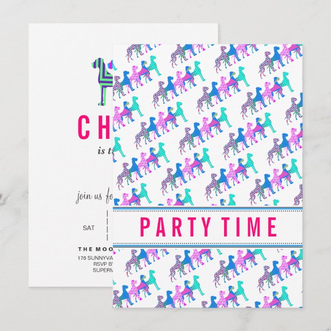 Convites Daneses Grandes Modernos e Legais (Frente/Verso)