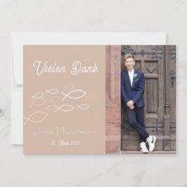 Convites Dankeskarte Kommunion / Konfirmation Fischschwarm