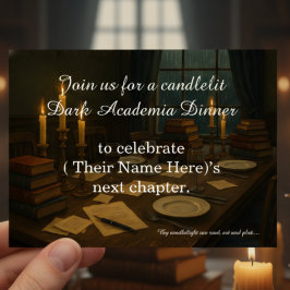 Convites Dark Academia Dinner Book Club Birthday Party