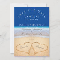 Dark Blue Beach 2 Hearts in the Sand casamento