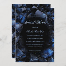 Convites Dark Blue Boho Witch Crystals Black Bridal Shower