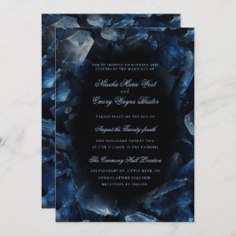 Convites Dark Blue Boho Witch Crystals Black Wedding