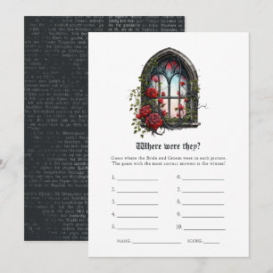 Convites Dark Fantasy Castle Window Gothic Wedding