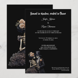 Convites Dark  Gothic Halloween wedding invitation