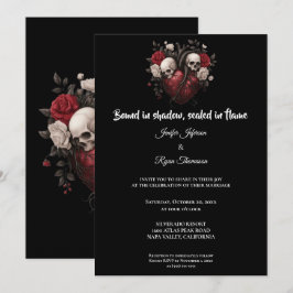 Convites Dark Gothic Halloween wedding invitation