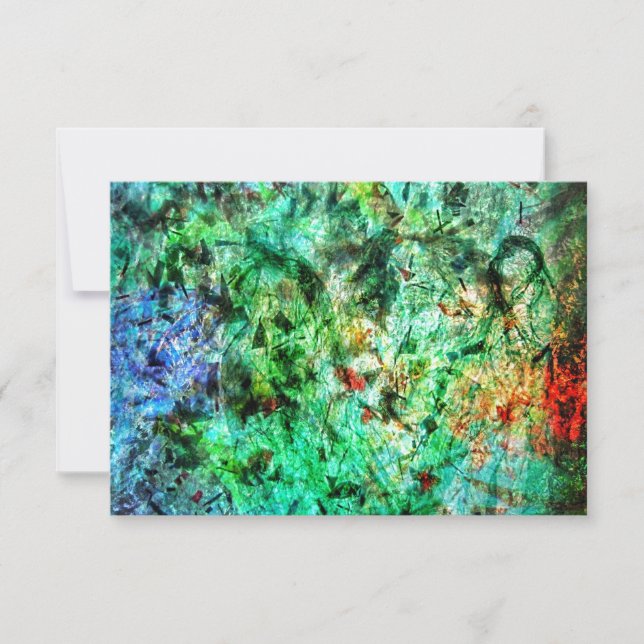 Convites Dark green abstract invitation,Calm green abstract (Frente)