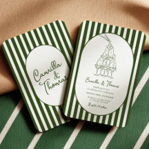 Dark Green Stripes Wedding