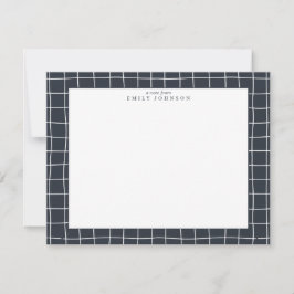 Convites Dark Grid Frame Note Card