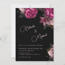 Dark Hand Drawn Roses Photo Wedding