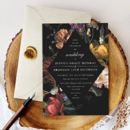 Convites Dark Moody Floral Dutch Painterly Wedding