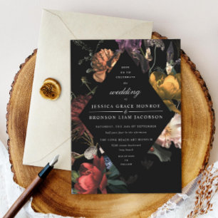 Convites Dark Moody Floral Dutch Painterly Wedding