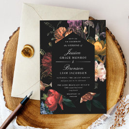 Convites Dark Moody Floral Dutch Painterly Wedding