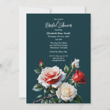 Dark Pretty pink white red roses bridal shower
