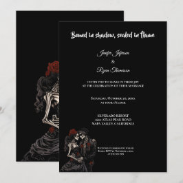 Convites Dark Red Gothic Halloween wedding invitation