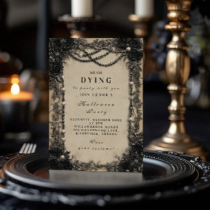 Convites Dark Romance Black Rosa Halloween Soirée