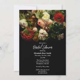 Convites Dark romantic moody elegant floral Bridal Shower 