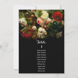 Convites Dark romantic moody wedding seating chart card
