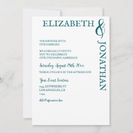 Convites Dark Teal Modern Typography Couples Shower