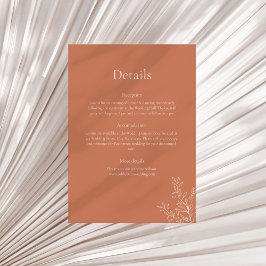 Convites Dark Terracotta Botanical Details Card