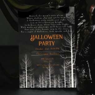 Convites Dark Woods Poem Festa de Halloween