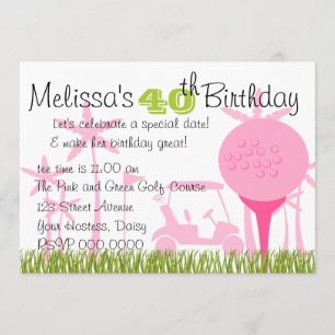 Convites Data cor-de-rosa do golfe