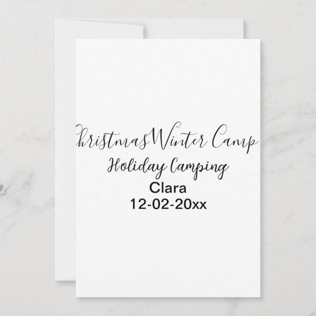 Convites Data de adição personalizada de acampamento de fér (Frente)
