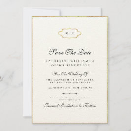 CONVITES DATA DE SALVAGUARDA ROMÂNTICA DO MONOGRAMA CLÁSSIC