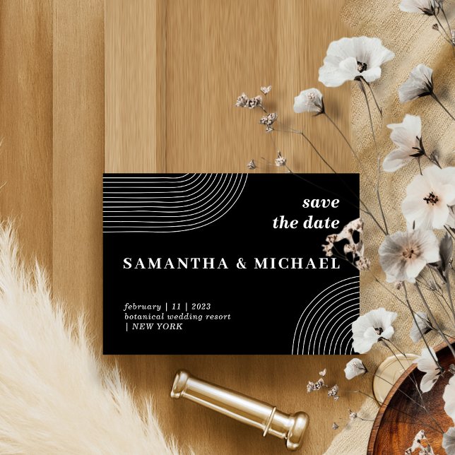 Convites Data de salvamento da arte de linha moderna em pre (Criador carregado)