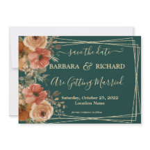 Data de Salvamento da Cor Floral Dourada Verde Esc