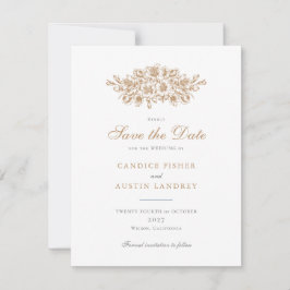 Convites Data de Salvamento do Casamento Botânico de Vintag