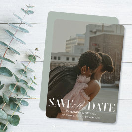 Convites Data de Salvamento do Casamento de Foto do Modern 