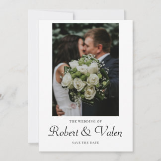 Convites Data de Salvamento do Casamento de Foto do Modern 