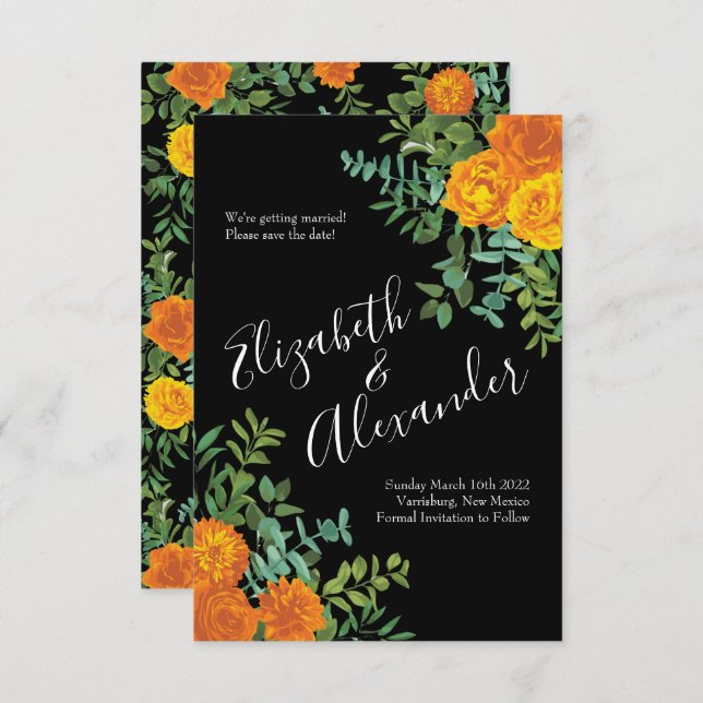 Convites Data de Salvamento do Rosa de Casamento de Peonia  (Frente/Verso)