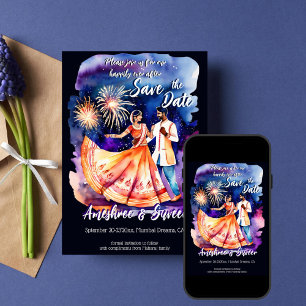 Convites Data de salvamento dos fogos de artifício do casal